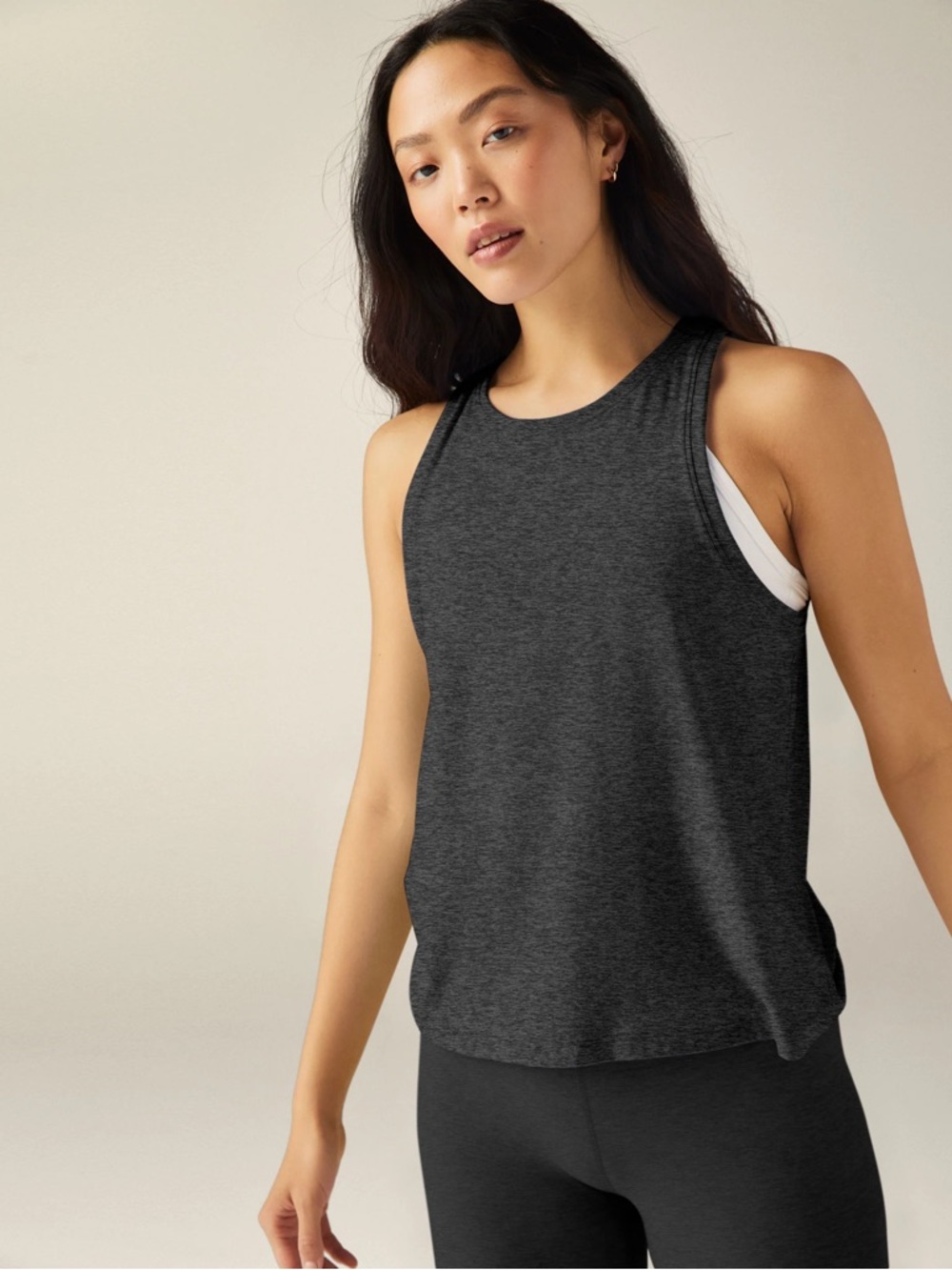 Beyond Yoga Featherweight Rebalance Tank Black Charcoal Athletic Women's size XL